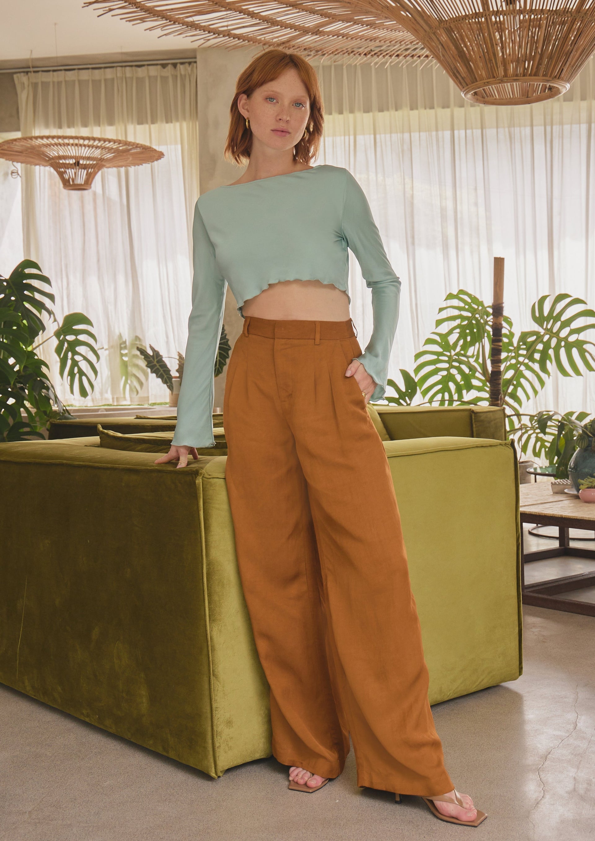 Henne Wide Pants Brown NYHED